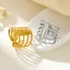 Anillo Geométrico de Acero Inoxidable 304 Europeo y Americano de Moda para Mujer, Anillo Abierto de Atmósfera Exquisita para Dedo Índice en Stock
