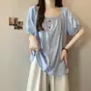 Diseño Único y Chic Verano Nuevo Tops y Camisas Francesas para Mujeres Tallas Grandes Chicas Gorditas Casual Dulces Tops para Mujeres