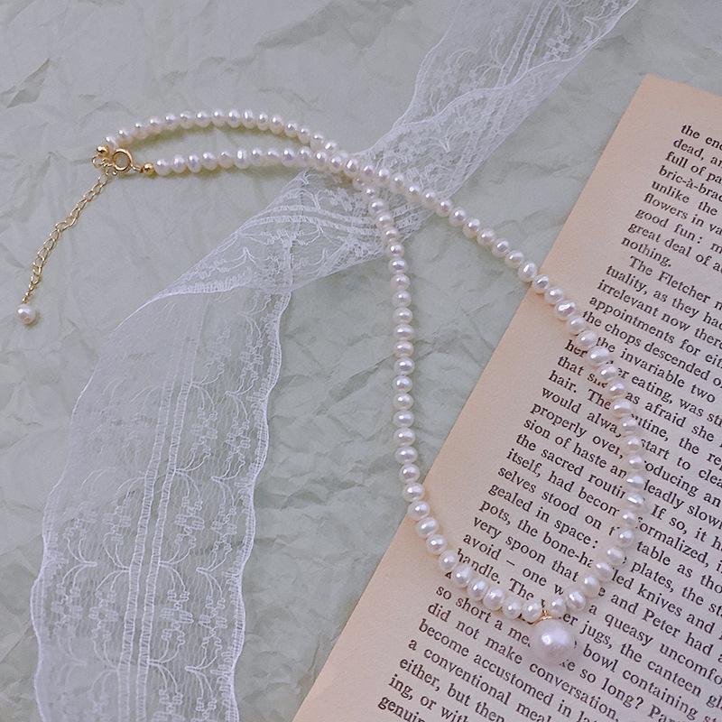 天然淡水珍珠项链女百搭新款气质小众设计感高级感珍珠