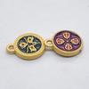 Colgante Chapado en Oro de los Cinco Dioses de la Riqueza con Diseño de Goteo de Aceite, Accesorios para Joyería DIY al por Mayor, Collar Nuevo de Estilo Chino
