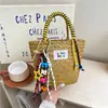 Bolso Cubo Tejido de Nicho Súper Popular para Mujer 2026 Nuevo Bolso Tote Pequeño Bolso de Paja Bolso de Mano Bolso Cesta