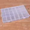 Caja de almacenamiento cuadrada de 24 compartimentos, transparente, de plástico PP, extraíble, para joyas, pendientes y cosméticos.