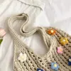 Bolso de Mano de Verano 2026 Nuevo Estilo Ins Bolso de Hilo Teñido a Mano Bolso de Hombro Simple Ligero Bolso de Playa Tejido