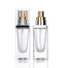 Frasco Cosmético de Vidro de 30ml em Estoque com Bomba para Sérum, Base, Loção Quadrada, Primer, Base Espessa, Recarregável