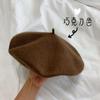 ¡El Azul Es Soleado/Eterno y Versátil! Un Boina de Lana de Color Caramelo Imprescindible, Sombrero de Pintor para Mujer en Otoño e Invierno