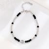 Joyería de temperamento de nicho pulsera de cuentas redondas con cara sonriente cuadrada de plata esterlina s925 pulsera de plata 925 para mujer de alto sentido venta al por mayor