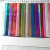 Tecido de Poliéster Elastano Malhado de Alta Elasticidade Versão Completa Estrutura de Puxar Filme de Hot Stamping Tecido Colorido Elástico Decoração Tecido para Roupa de Performance de Palco