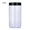 Frasco de plástico alimentario de fábrica transparente té perfumado fruta seca caramelo sellado botella de plástico PET de boca ancha cubo de plástico para galletas