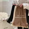 Calças forradas com fleece para meninas, novo estilo coreano outono/inverno, veludo cotelê com forro de fleece integrado, espessadas, calças compridas versáteis
