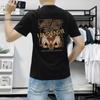 Playera de manga corta para hombre Explosiva 2025 Nueva Moda Marca de Moda Top de manga corta estampado para hombre Ajustado Combinable con todo Cuello redondo