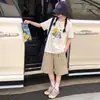 Camiseta de Manga Corta de Dibujos Animados para Niñas Verano Estilo Delgado 2026 Nueva Camiseta Holgada para Niños Camisa de Algodón Puro de Media Manga Moderna