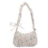 Bolso Sobaco Floral Simple Transfronterizo Nuevo Textivo Plisado Bolso de Hombro Estilo Japonés Dulce Pastoral Hombro Cruzado