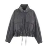 Colección Otoño 2026: Moda Femenina Estilo Europeo y Americano Chaqueta de Algodón a Cuadros con Cuello Alto w025 12789