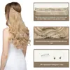 Cabelo Longo Cacheado Ondulado com Linha Transparente, Fábrica de Origem, Peruca Estilo Europeu e Americano, Estilo Linha de Pesca com Presilhas