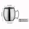 Taza mula dorada brillante europea de Moscú, acero inoxidable, color sólido, metal chapado en cobre, copa de vino, copa de bar de cóctel