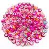 Pacote Aleatório de 10 Contas Coloridas com Furo Grande, Amarelo, Verde, Rosa, Azul, Roxo Contas Soltas para Pulseiras e Colares DIY