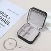 Caja de Almacenamiento de Joyería Transfronteriza, Caja de Joyería Portátil para Pendientes y Anillos, Caja de Joyería con Espejo, Al por Mayor en Stock, Caja de Almacenamiento para Collares