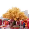 Árbol de Banyan Dorado Artificial, Árbol de los Deseos, Árbol del Dinero para Año Nuevo, Árbol Grande Artificial para Salas de Oración y Centros Comerciales, Árbol Falso para la Buena Fortuna