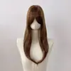Peruca de cobertura de cabelo branco de seda fosca nova para mulheres com franja e aplique de cabelo com topo de rede rosa do AliExpress de uma fábrica confiável