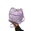 Bolso bandolera con cadena y bordado de rayas arcoíris, informal, sencillo, de tela, 2024