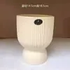 Maceta de Cerámica Estilo Europeo Retro de Pie Alto Personalidad Creativa Redonda Grande Blanco Beige Hogar Sala de Estar Balcón Uso Universal