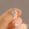 Anillo de Flor BloomRose con Diamante Moissanita para Mujer Chapado en Plata Anillo de Ramo de Mano con Diamante Simulado Anillo de Pedida de Mano Falso