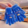 Guantes de invierno para niños y niñas, guantes de punto, guantes gruesos a prueba de frío con forro polar, guantes cálidos, guantes de dibujos animados para bebés al por mayor