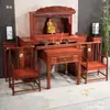 Juego de cuatro y seis piezas de medio pasillo madera maciza china estilo rural sala de estar salón ancestral casa plataforma para altar de Buda mesa para ofrendas mesa para varillas de incienso mesa de los Ocho Inmortales plataforma para deidades gabinete