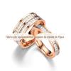 Novo anel de diamante quadrado de círculo semanal de fileira dupla japonesa e coreana de moda europeia e americana, anel de contador de cauda de diamante quadrado pequeno