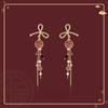 Pendientes Fuliman festivos de Año Nuevo para mujer, pendientes largos con borlas, diseño de nicho, joyería de oído avanzada