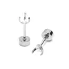 Em Estoque Aço Titânio Aço Inoxidável Opala Três Garras Rosca Externa Piercing Flat Stud de Osso da Orelha Zircônia Stud de Lóbulo Orelha Suporte Vazio