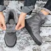 Noreste Talla Grande Transfronterizo 48 Botas de Algodón Invierno Viaje al Aire Libre Senderismo Botas de Nieve de Caña Alta Zapatos de Algodón Calientes con Forro de Polar para Hombre