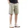 Pantalones cortos casuales para hombre 50% Lyocell Tencel, pantalones de pierna recta de longitud media, talla grande, nuevos pantalones de hombre hasta la rodilla Verano 2026