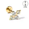 Aretes de Aleación de Titanio F136, Aretes Largos Finamente Tallados para Hélice Auricular, Piercings para Labio con Circonita, Joyería para Piercings Corporales de Titanio G23