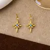 Nuevos Pendientes de Calabaza Calada de Panda Incrustados con Diamantes de Estilo Chino con Corazón Grabado y Estrella de Ocho Puntas, Pendientes de Borla Digitales, Gama Alta