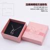 Caja de embalaje de joyería con sangría y lazo cuadrado, caja de almacenamiento para collares y joyas, caja de regalo con logotipo personalizado.