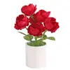 Flor de Peônia Pequeno Bonsai Flor Artificial de Alta Qualidade Ornamentos Criativos para Interior Plantas Verdes Fabricante da Amazon Flores Artificiais em Vasos Flores Falsas