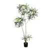 Planta Verde Artificial Madera de Pavo Real Planta en Maceta Decoración de Piso para Sala de Estar, Árbol Falso Adorno Zen de Interior, Decoración Suave para Habitación Modelo Paisajismo