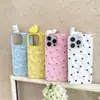 Funda de Teléfono iPhone16promax de Nueva Ola Japonesa y Coreana con Puntos para Apple 15Pro Estéreo 14 Resistente a Caídas 13P Mujeres