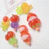 Brochetas de Fruta Transparentes de Hielo Accesorios de Resina DIY Pegamento de Crema Cabeza de Pasador Diadema Funda para Teléfono Móvil Colgante para Llavero Material para Zapatos