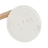 Pegatina Autoadhesiva Papel con Textura de Madera Personalizado Estampado en Caliente Cóncavo y Convexo Impresión de Marca Logotipo Código QR Etiqueta Selladora para Té de Leche