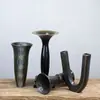 Jianshanchifang Liu Enseñanza Especial Arreglo Floral Negro Arreglo Floral Soporte para Flores Danza de la Grulla Zen Japonés Ikebana Adornos