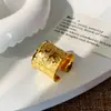 Moda Cruzada Europeia e Americana Exagerada Textura Metálica Anel Aberto Design de Nicho Personalizado Luxo Leve Joia de Mão Exquisita
