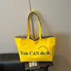 Bolsa Tote Listrada Grande Capacidade Estilo Coreano Comércio Exterior Moda Simples Casual Bolsa de Ombro Simples Bolsa de Lona Estilo Coreano para Mulheres