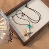 Collar Estilo Bohemio con Concha Marina, Estrella de Mar y Caracola, Pieza Larga con Mezcla de Estilos, Accesorio de Moda y Versátil