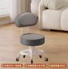 Taburete Pequeño Giratorio con Ruedas, Taburete Bajo para Uso Doméstico, Taburete para Cambiarse los Zapatos, Silla Infantil con Respaldo, Taburete Redondo para Sala de Estar, Banco Acolchado Suave