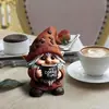 Enfeite de Caneca de Café de Gnomo de Resina Estilo Country Americano Par Decoração de Mesa para Casa Presente de Feriado de Natal