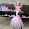 Fabricante 45 cm Vestido de Novia Musical con Luces Sirena Alas de Luz Ángel Muñeca Brillante Juguete Inteligente para Niños