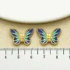 Método Antiguo Aleación de Oro Esmalte Azul Agujero Recto Mariposa Espaciador Cuentas Hecho a Mano DIY Cuentas Pasador Tejido Cuerda Accesorios