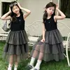 Vestido Chaleco para Niña Verano 2026 Estilo Nuevo Vestido Negro para Bebé Moda para Niña Pequeña Vestido de Princesa a la Moda